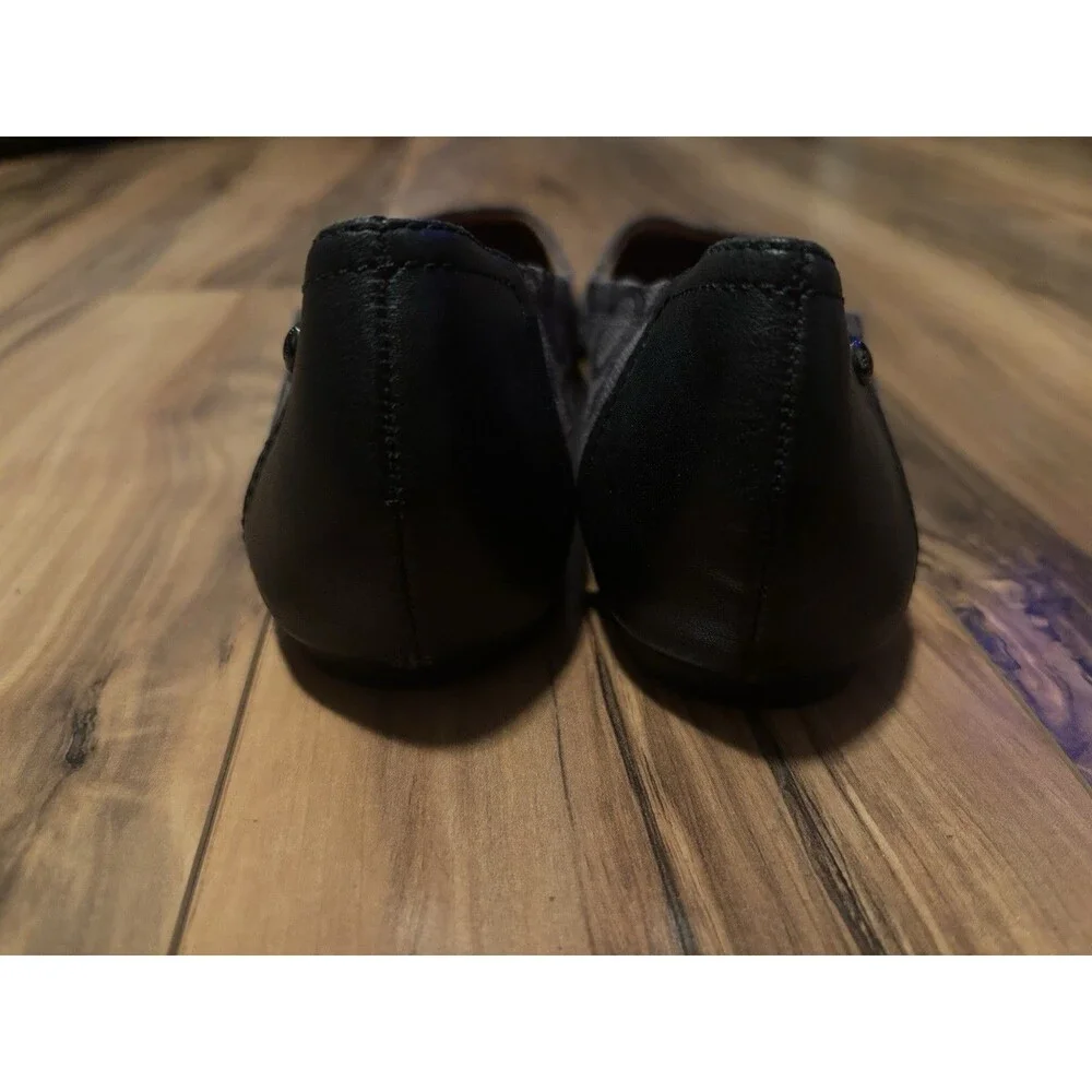 Coach Chelsea Signature Canvas Ballet Flats Size 8.5 Women's Black Leather Toe